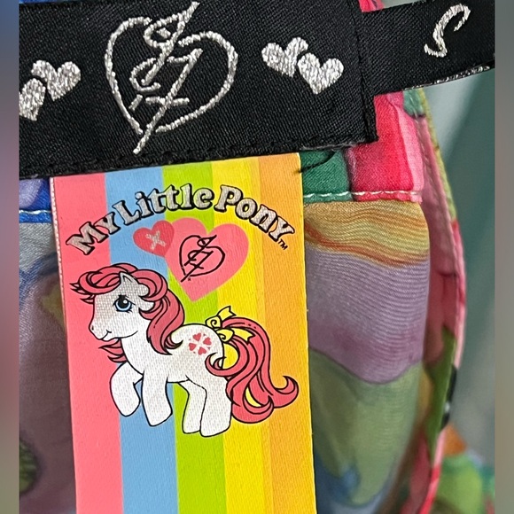 💖 Y2K My Little Pony Sheer Blouse Shirt Top Small - Picture 4 of 5
